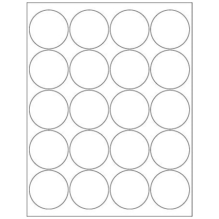 Bsc Preferred 2'' Glossy White Circle Laser Labels, 2000PK BUY00029495